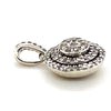 SILVER WITH DIAMONDS SET IN ROUND CLUSTER AND BALE PENDANT TW 1.5g