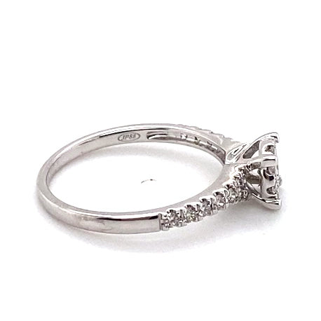 9CT WHITE GOLD SPLIT SHOULDER DIAMOND DRESS RING VALUED @ $1799