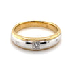 18CT YELLOW AND WHITE GOLD HAMMER SET DIAMOND MENS DRESS RING VALUED @ $3599