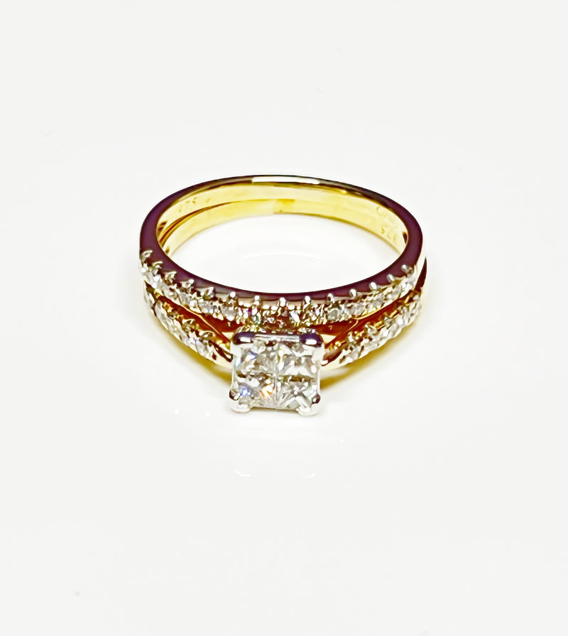 9ct YELLOW GOLD DIAMOND BRIDAL SET TDW: 0.75ct VAL: $2499