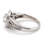 14CT WHITE GOLD SPLIT SHOULDER DIAMOND DRESS RING VALUED @ $6499