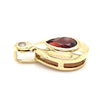 9CT YELLOW GOLD DIAMOND & PEAR CUT GARNET PENDANT TW 1.1g