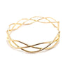 9CT YELLOW GOLD CROSS OVER PATTERN CUFF STYLE BANGLE TW 6.2g