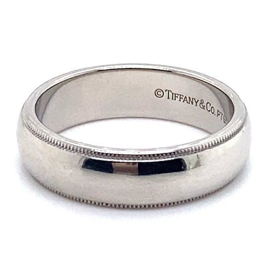 PLATINUM TIFFANY & CO MILGRAIN MENS BAND VALUED @ $4550