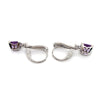 14CT WHITE GOLD AMETHYST & DIAMOND DROP STYLE EARRINGS VALUED @ $1999