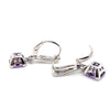 14CT WHITE GOLD AMETHYST & DIAMOND DROP STYLE EARRINGS VALUED @ $1999