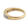 9CT YELLOW GOLD HINGED THICKENED TOP DIAMOND DRESS RING VALUED @ $999