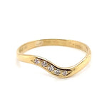 18CT YELLOW GOLD CURVED DIAMOND DRESS RING VALUED @ $1549