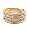 10CT YELLOW GOLD THICKENED TOP CHANNEL SET DIAMOND DRESS RING VALUED @ $2599