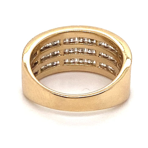 10CT YELLOW GOLD THICKENED TOP CHANNEL SET DIAMOND DRESS RING VALUED @ $2599