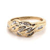 10CT YELLOW GOLD CROSS OVER PATTERN DIAMOND DRESS RING VALUED @ $1299