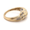 10CT YELLOW GOLD CROSS OVER PATTERN DIAMOND DRESS RING VALUED @ $1299