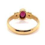 18CT YELLOW GOLD THICKENED TOP RUBY & DIAMOND DRESS RING VALUED @ $4899