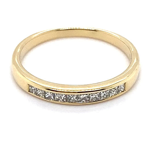 9CT YELLOW GOLD CHANNEL SET DIAMOND DRESS RING TW 1.9g