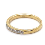 9CT YELLOW GOLD 21 DIAMONDS CLAW SET IN THICKENED TOP DRESS RING TW 2.3g