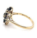 9CT YELLOW GOLD AUSTRALIAN SAPPHIRE AND DIAMOND DRESS RING TW 2.3g