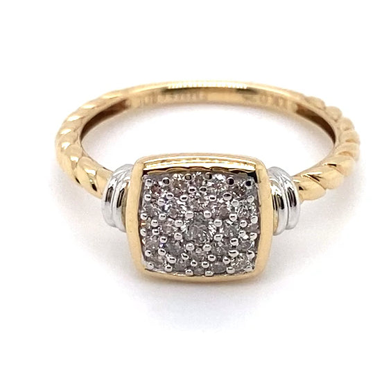 10CT YELLOW & WHITE GOLD DIAMOND DRESS RING TW 2.6g