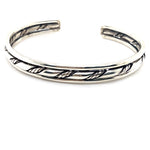 SILVER 3 BAR TWIST 3/4 CUFF BANGLE TW 39.3g