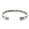 SILVER 3 BAR TWIST 3/4 CUFF BANGLE TW 39.3g