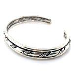 SILVER 3 BAR TWIST 3/4 CUFF BANGLE TW 39.3g