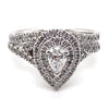 14CT WHITE GOLD SPLIT SHOULDER DIAMOND BRIDAL SET VALUED @ $4699