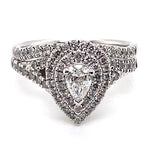 14CT WHITE GOLD SPLIT SHOULDER DIAMOND BRIDAL SET VALUED @ $4699