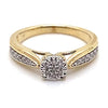 9CT YELLOW & WHITE GOLD POINTED SHOULDER DIAMOND DRESS RING VALUED @ $1299