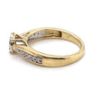 9CT YELLOW & WHITE GOLD POINTED SHOULDER DIAMOND DRESS RING VALUED @ $1299