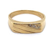 9CT YELLOW GOLD THICKENED TOP MENS DIAMOND DRESS RING VALUED @ $999