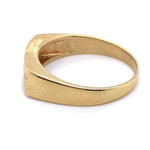 9CT YELLOW GOLD THICKENED TOP MENS DIAMOND DRESS RING VALUED @ $999