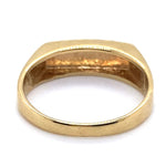 9CT YELLOW GOLD THICKENED TOP MENS DIAMOND DRESS RING VALUED @ $999