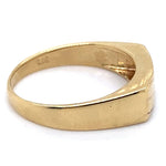 9CT YELLOW GOLD THICKENED TOP MENS DIAMOND DRESS RING VALUED @ $999