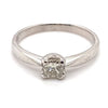 18CT WHITE GOLD PINCHED SHOULDER SOLITAIRE DIAMOND DRESS RING VALUED @ $3299