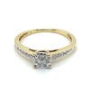 9CT YELLOW & WHITE GOLD RAISED SETTING DIAMOND DRESS RING TW 1.5g