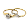 9CT YELLOW & WHITE GOLD DIAMOND BRIDAL SET TW 2g