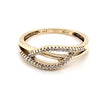 9CT YELLOW GOLD DIAMONDS CLAW SET IN THE CURVED TOP DRESS RING TW 2.5g