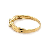 18CT YELLOW GOLD SPLIT SHOULDER DIAMOND DRESS RING VALUED @ $1299