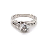 18CT WHITE GOLD ROUND FLOW UP STYLE DIAMOND DRESS RING VALUED @ $5499