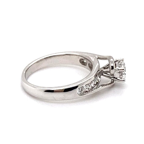 18CT WHITE GOLD ROUND FLOW UP STYLE DIAMOND DRESS RING VALUED @ $5499