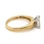 9CT YELLOW & WHITE GOLD THICKENED TOP STYLE DIAMOND DRESS RING VALUED @ $2499