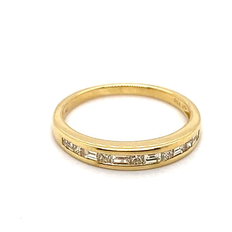 18CT YELLOW GOLD CHANNEL SET DIAMOND DRESS RING VALUED @ $2099