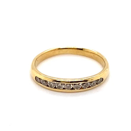 18CT YELLOW GOLD THICKENED TOP CHANNEL SET DIAMOND DRESS RING VALUED @ $1699