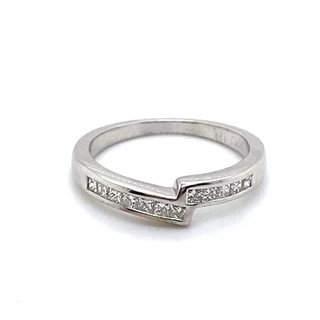 18CT WHITE GOLD CHANNEL SET DIAMOND DRESS RING VALUED @ $2099