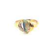 14CT YELLOW GOLD THICKENED TOP STYLE OPAL & DIAMOND DRESS RING VALUED @ $1699