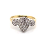 9CT YELLOW & WHITE GOLD DIAMOND DRESS RING VALUED @ $1999