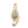 9CT YELLOW GOLD DIAMONDS CLAW SET IN CROSS OVER PENDANT TW 0.6g