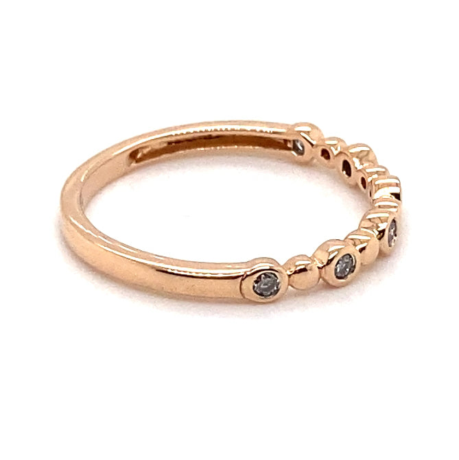 10CT ROSE GOLD BEZEL SET DIAMOND DRESS RING TW 1.4g