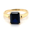 9CT YELLOW GOLD SYNTHETIC SAPPHIRE DRESS RING TW 2.6g