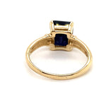 9CT YELLOW GOLD SYNTHETIC SAPPHIRE DRESS RING TW 2.6g