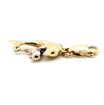 9CT YELLOW & WHITE GOLD 2 DOLPHIN PENDANT WITH CLASP TW 1g